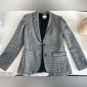 Wilfred Grey, Cream & Black Houndstooth Wool Blazer
